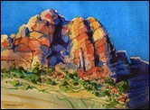 watercolor, Thumb Butte, Arizona